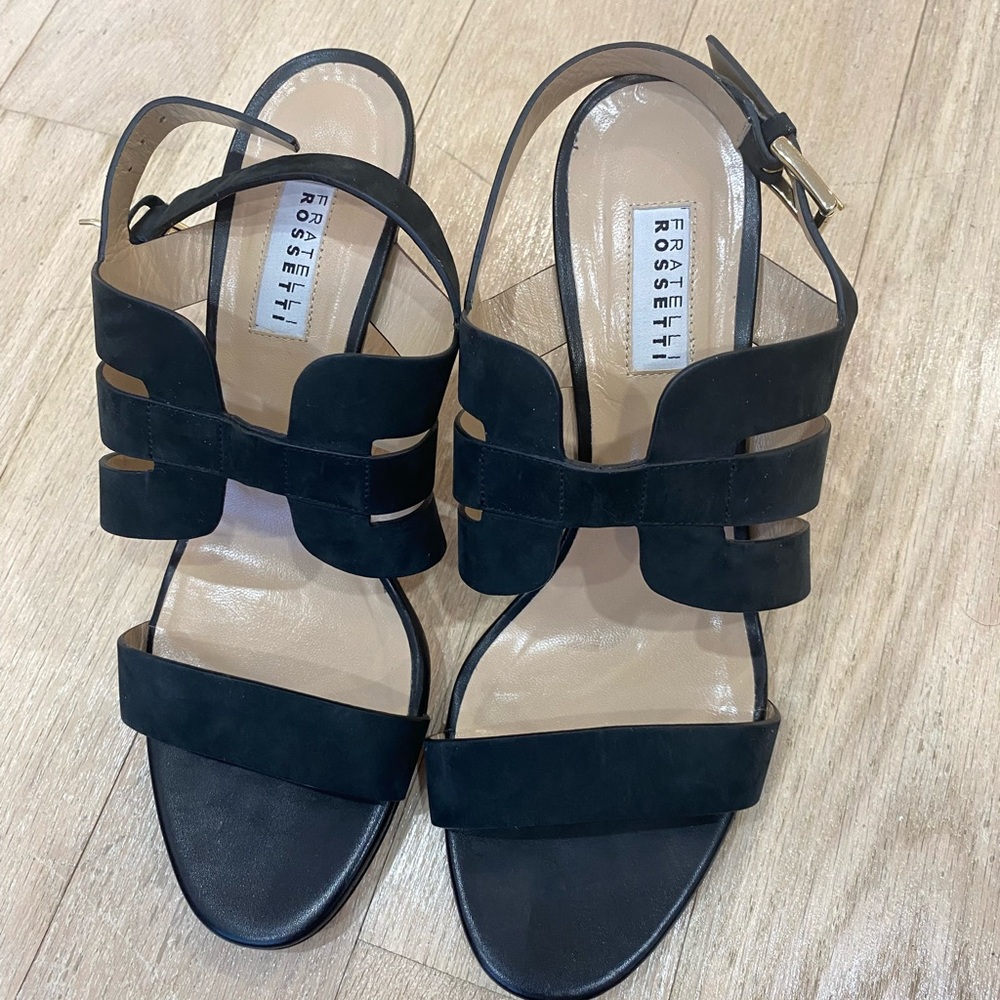 Fratelli rosetti Black Suede leather sandal
